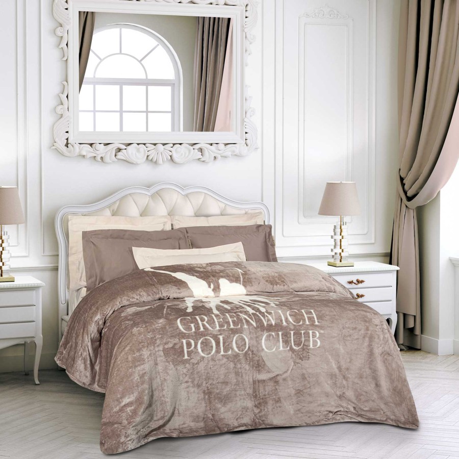 GREENWICH POLO CLUB ΚΟΥΒΕΡΤΑ FLEECE ΥΠΕΡΔΙΠΛH 3490 TAUPE