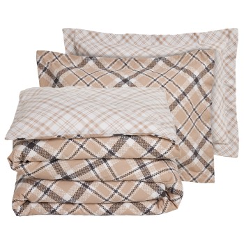 DAS HOME ΣΕΤ ΠΑΠΛΩΜΑΤΟΘΗΚΗ ΥΠΕΡΔΙΠΛΗ CASUAL 5435 BEIGE, BLACK