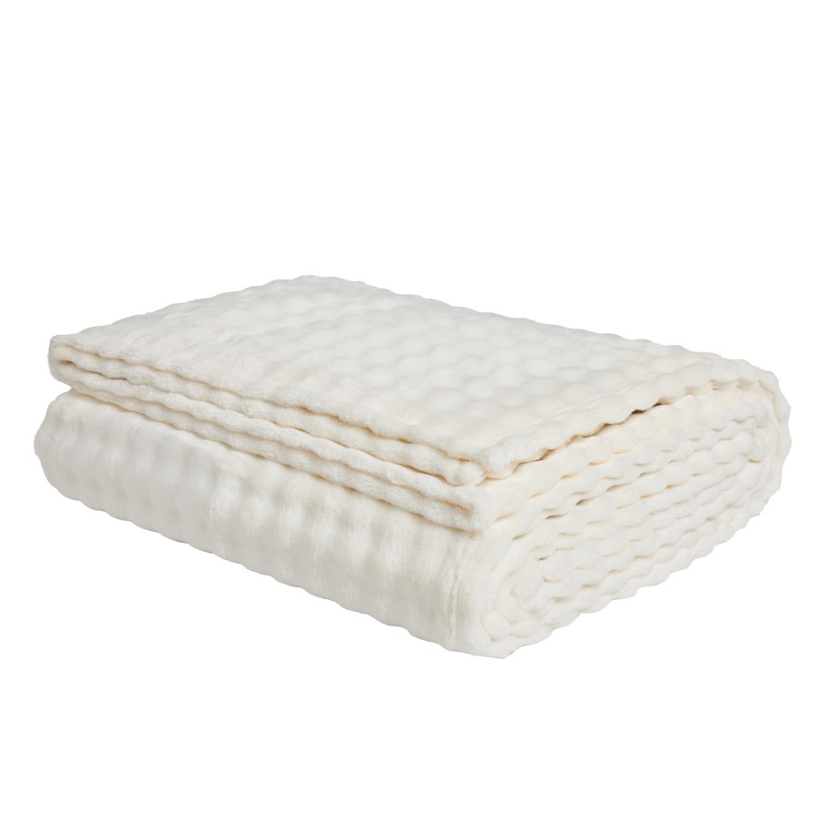 DAS HOME ΚΟΥΒΕΡΤΑ BUBBLE FLEECE 160Χ220 1369 IVORY