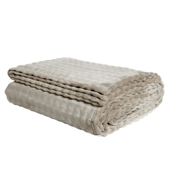 DAS HOME ΚΟΥΒΕΡΤΑ BUBBLE FLEECE 220Χ240 1370 TAUPE