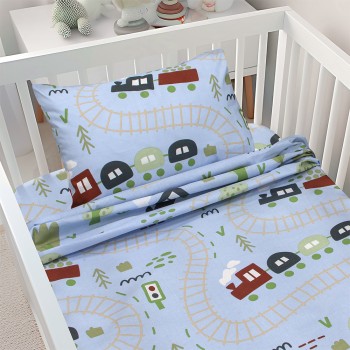 LINO BEBE ΣΕΤ ΣΕΝΤΟΝΙΑ FOREST EXPRESS PETROL 120X180