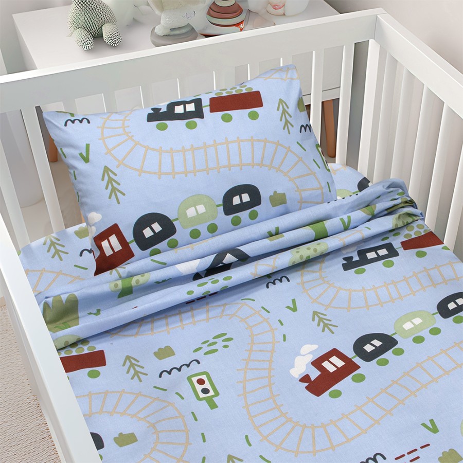 LINO BEBE ΣΕΤ ΣΕΝΤΟΝΙΑ FOREST EXPRESS PETROL 120X180