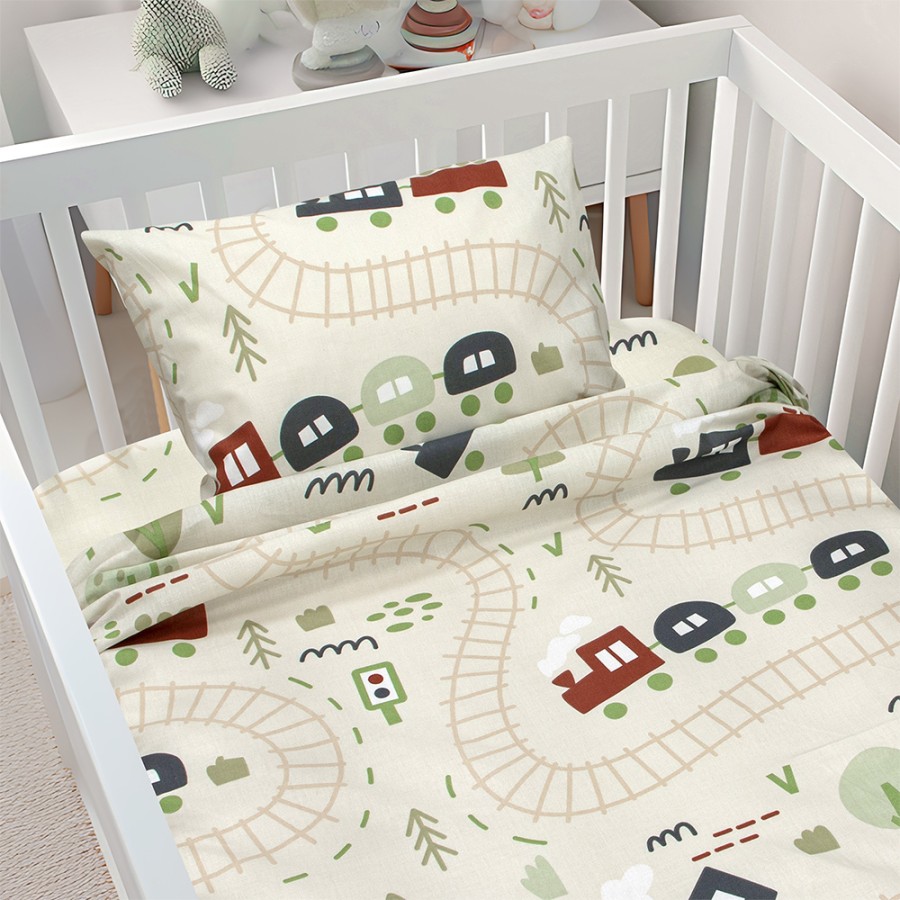 LINO BEBE ΣΕΤ ΣΕΝΤΟΝΙΑ FOREST EXPRESS GREEN 120X180