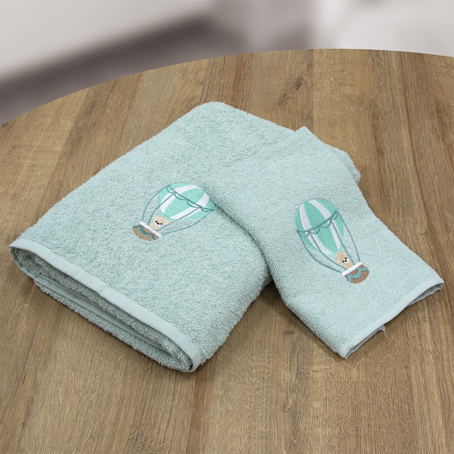 LINO Σετ Πετσέτες Παιδικές 2 τμχ (50x90,70x140) Paloncino Μέντα