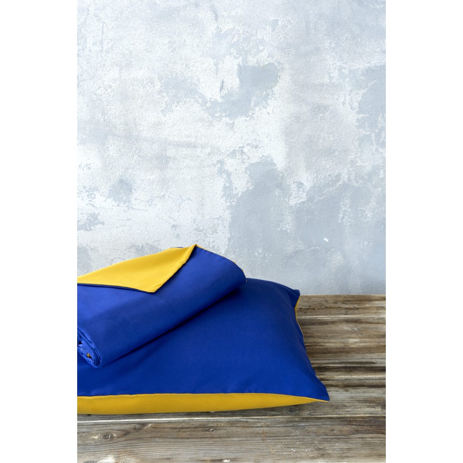 NIMA Home Σετ Παπλωματοθήκη Μονή Abalone - Blue / Mustard Beige Μπλε, Μουσταρδί   (1 x 160x240   50x70)