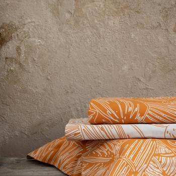 Nima Home Σετ Σεντόνια Γίγας - Arbust Deep Orange Πορτοκαλί, Μπεζ   (2 x 270x280 + 2    52x72+5)