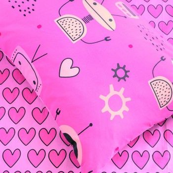 Kocoon Kids Σετ Παπλωματοθήκη Μονή - Robo Love    (1 x 165x245   52x72)