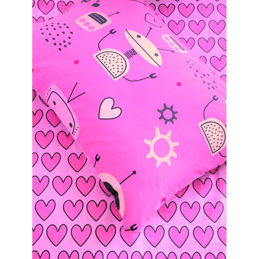 Kocoon Kids Σετ Παπλωματοθήκη Μονή - Robo Love    (1 x 165x245   52x72)