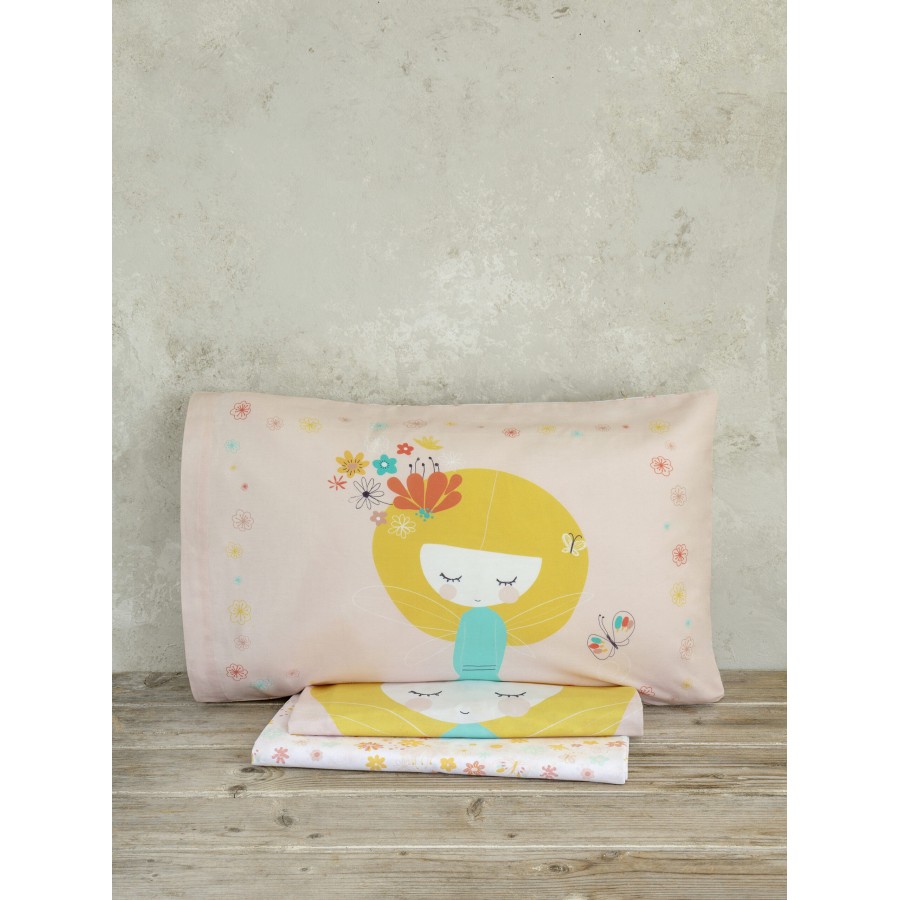 Nima Kids Σετ Παπλωματοθήκη Μονή - Fairy Love Ροζ   (1 x 160x240   52x72)