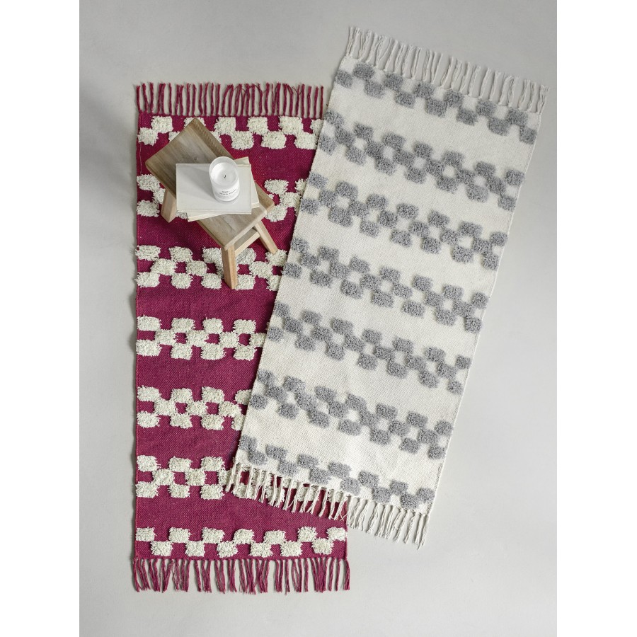 Nima Home Χαλάκι 60x130 - Lark Gray Εκρού, Γκρι