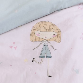 Nima Kids Σετ Παπλωματοθήκη Μονή - Lovely Ροζ   (1 x 160x240   52x72)