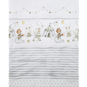 Nima Bebe Κουβερλί Κούνιας - Baby Circus Μπεζ, Γκρι   100x140