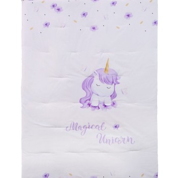 Nima Bebe Κουβερλί Κούνιας - Magical Unicorn Λιλά   100x140