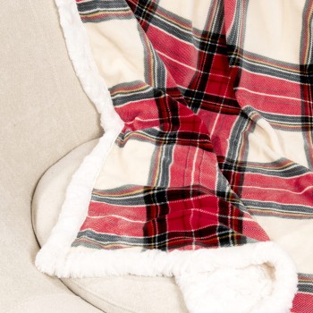 Nima Home Κουβέρτα καναπέ 130x170 - Noelle Κόκκινο, Λευκό