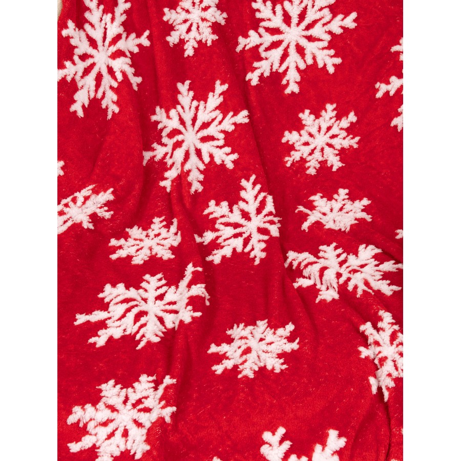 Nima Home Κουβέρτα καναπέ 130x170 - Snowtime Κόκκινο, Λευκό