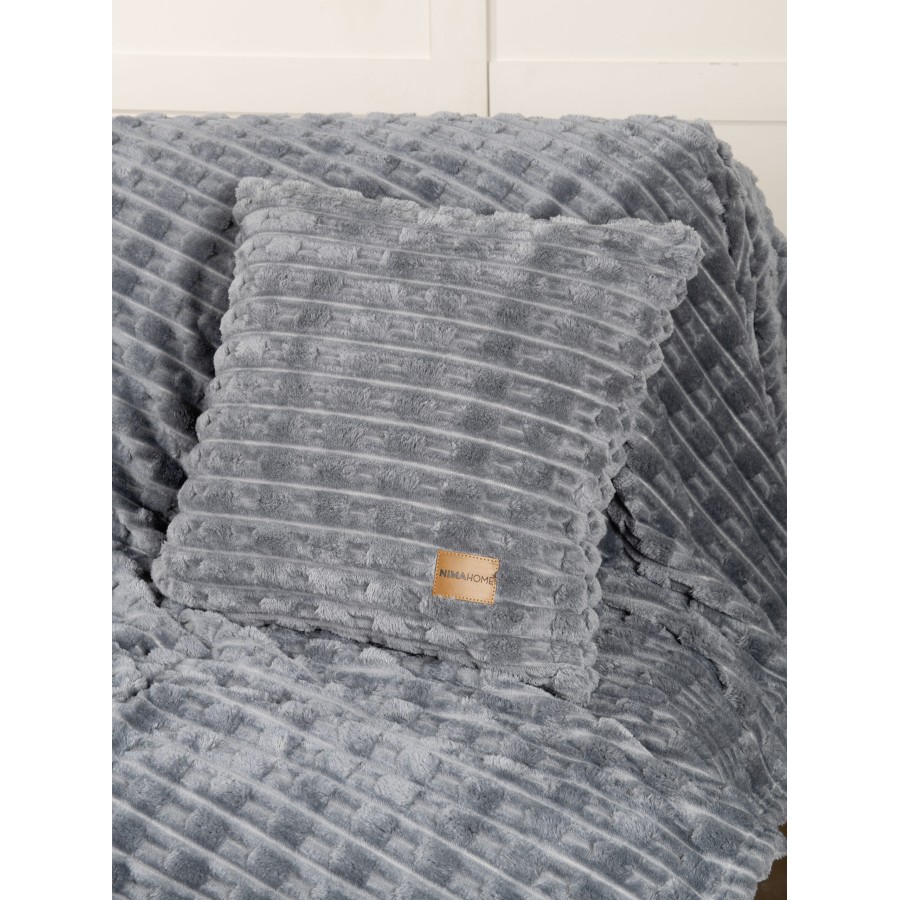 Nima Home Κουβέρτα καναπέ 130x170 - Savara Dark Gray Γκρι