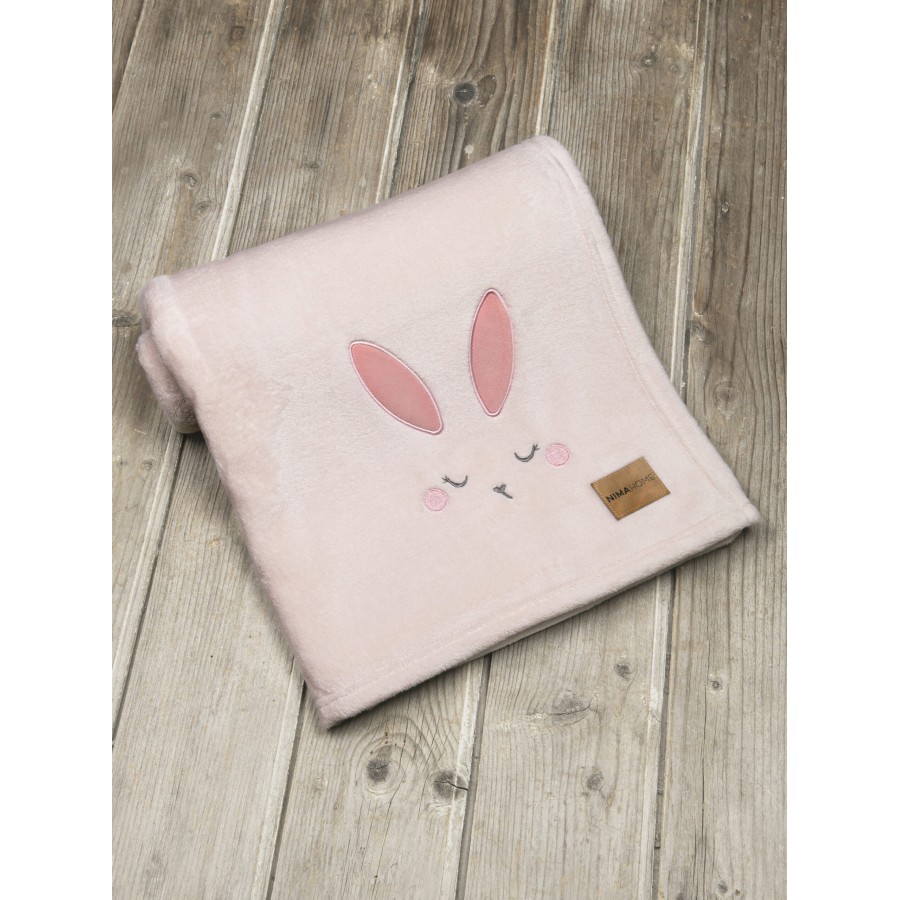 Nima Bebe Κουβέρτα Κούνιας 110x150 - Bunny Ροζ