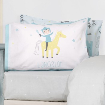 Nima Kids Σετ Παπλωματοθήκη Μονή - Lancelot Γαλάζιο, Γκρι   (1 x 160x240   52x72)