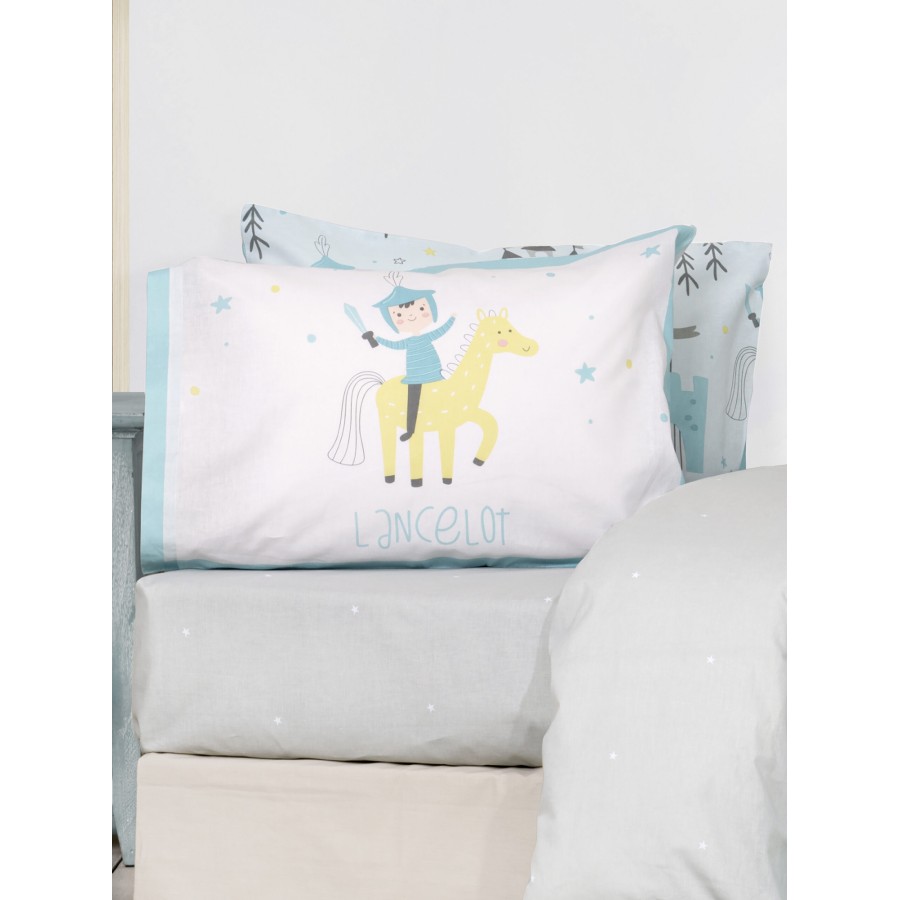 Nima Kids Σετ Παπλωματοθήκη Μονή - Lancelot Γαλάζιο, Γκρι   (1 x 160x240   52x72)