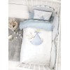 Nima Bebe Σετ Σεντόνια Κούνιας - Little Mister Λευκό, Γαλάζιο   (2 x 120x170   30x40)