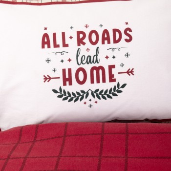 Nima Home Σετ Παπλωματοθήκη Υπέρδιπλη - Home Bliss Κόκκινο, Μπεζ   (1 x 220x240 + 2  50x70)