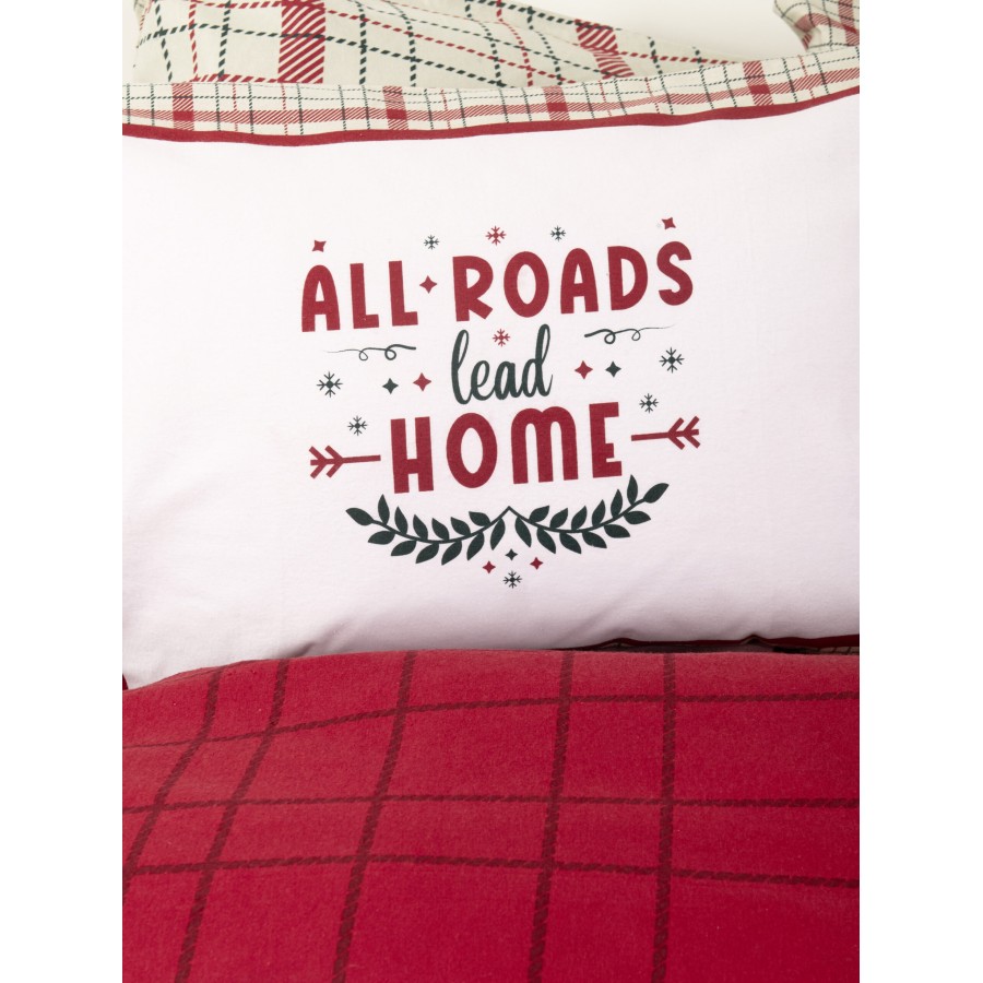 Nima Home Σετ Παπλωματοθήκη Υπέρδιπλη - Home Bliss Κόκκινο, Μπεζ   (1 x 220x240 + 2  50x70)