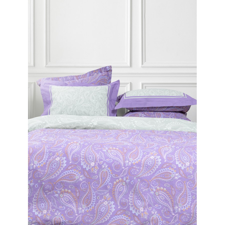 Nima Home Σετ Σεντόνια Υπέρδιπλα - Flow Λιλά, Πράσινο   (2 x 240x260 + 2    52x72+5)