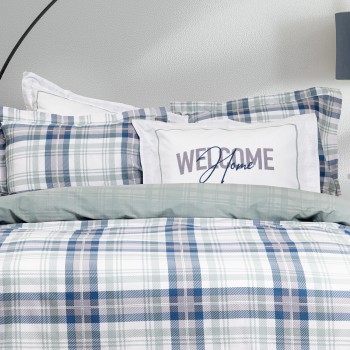 Nima Home Σετ Σεντόνια Υπέρδιπλα με Λάστιχο - Welcome Μπλε, Γκρι    (1 x 160x200+32  x 240x260 + 2    52x72+5)