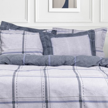 Nima Home Σετ Σεντόνια Μονά - Whilow Μπλε, Γκρι   (2 x 170x260     52x72+5)