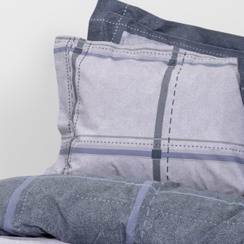 Nima Home Σετ Σεντόνια Μονά με Λάστιχο - Whilow Μπλε, Γκρι     (1 x 100x200+32  x 170x260     52x72+5)