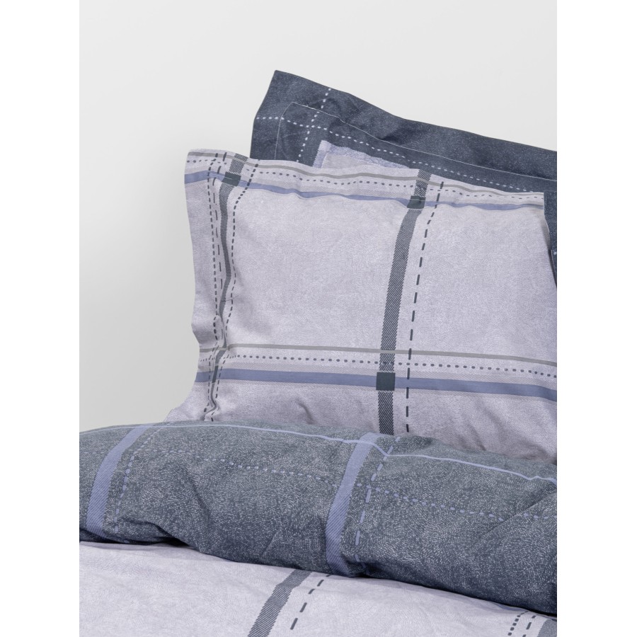 Nima Home Σετ Παπλωματοθήκη Μονή - Whilow Μπλε, Γκρι   (1 x 160x240     52x72+5)