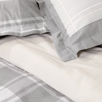 Nima Home Σετ Σεντόνια Μονά - Arthur Γκρι, Μπεζ   (2 x 170x260     52x72+5)