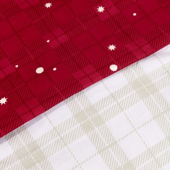 Nima Home Σετ Σεντόνια Γίγας - Everlove Κόκκινο, Εκρού   (2 x 270x280 + 2    52x72+5)