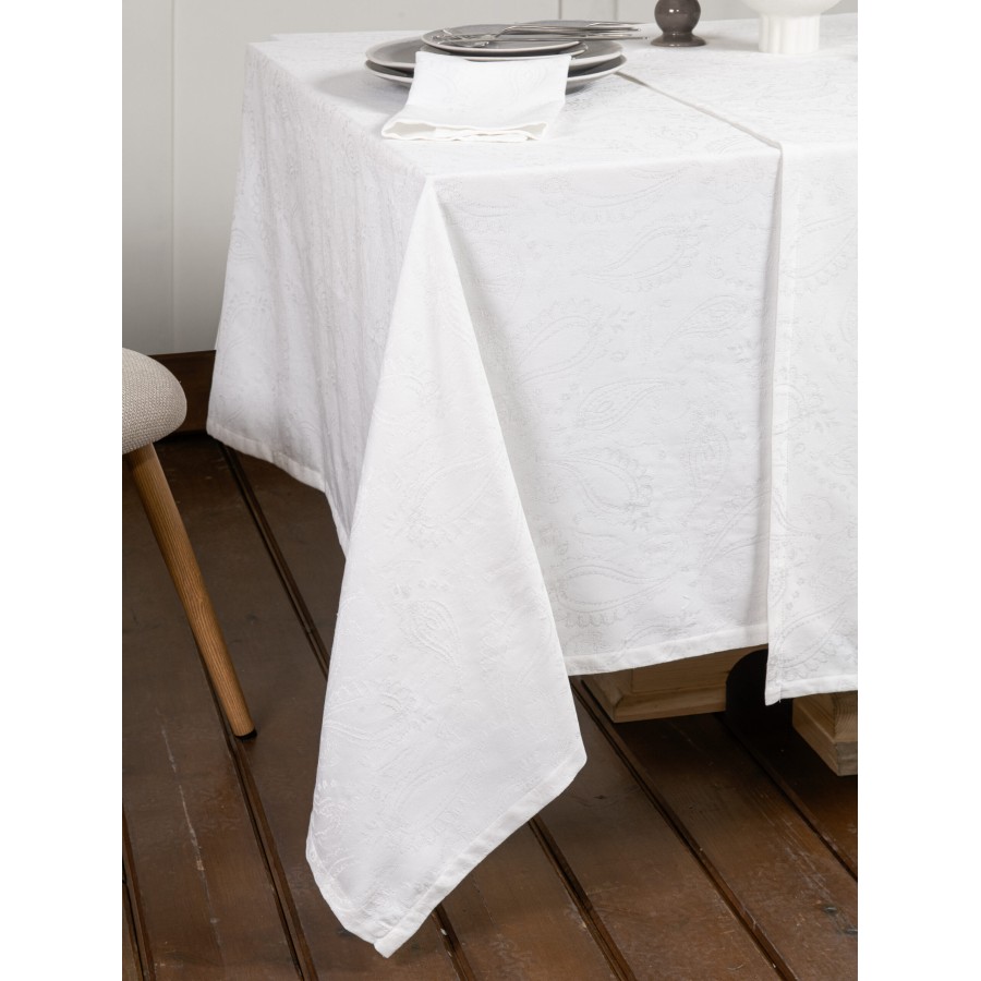 Nima Home Τραπεζομάντηλο 160x310 - Flow Off White Λευκό