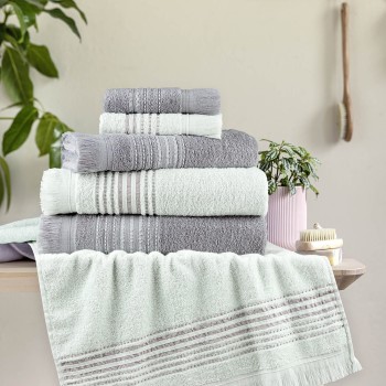 Nima Home Σετ Πετσέτες (30x50 + 50x90 + 70x140) - Allora Gray Γκρι