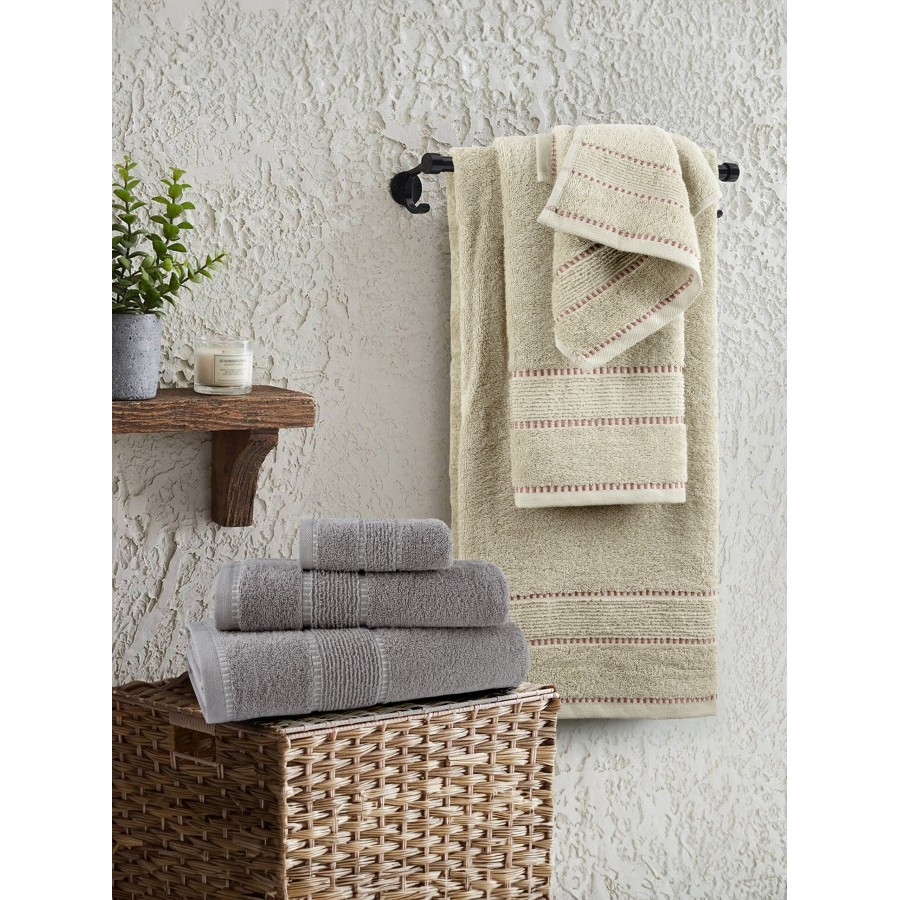 Nima Home Σετ Πετσέτες (30x50 + 50x90 + 70x140) - Pivot Beige Μπεζ