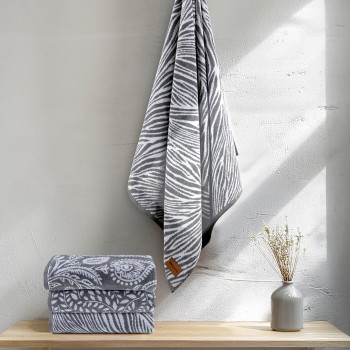 Nima Home Πετσέτα 70x140 - Devi Μαύρο, Άσπρο