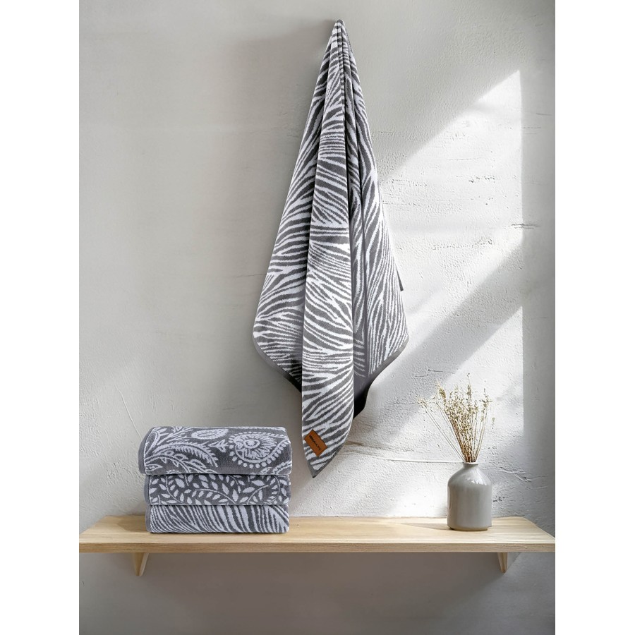 Nima Home Πετσέτα 70x140 - Devi Μαύρο, Άσπρο