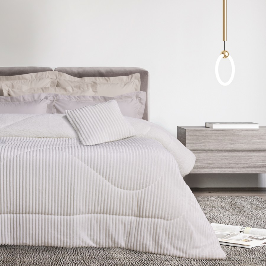 DAS HOME ΚΟΥΒΕΡΤΟΠΑΠΛΩΜΑ SHERPA ΜΟΝΟ 1364 WHITE