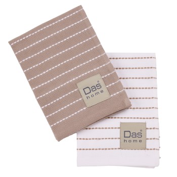DAS HOME ΣΕΤ ΠΟΤΗΡΟΠΑΝΑ 2ΤΜΧ 30Χ50 0825 TAUPE, WHITE