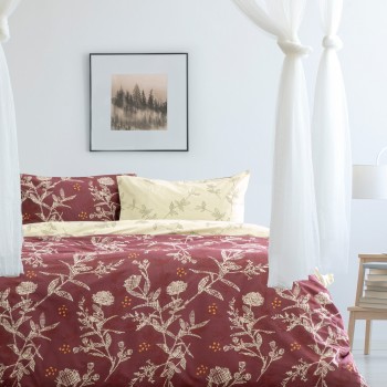 Kocoon Home Σετ Σεντόνια Μονά - Grunge Rose Bordeaux    (2 x 160x270   52x72)