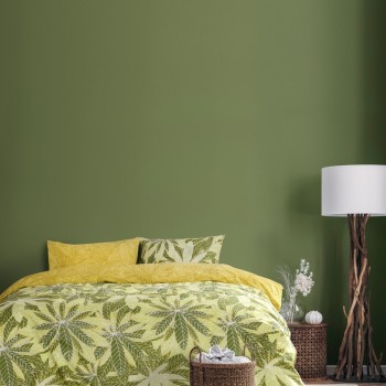 Kocoon Home Σετ Σεντόνια Μονά με Λάστιχο - Raellia Green Πράσινο, Μουσταρδί     (1 x 100x200+30  x 160x270   52x72)