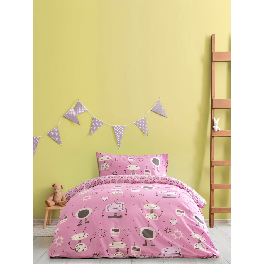 Kocoon Kids Σετ Παπλωματοθήκη Μονή - Robo Love    (1 x 165x245   52x72)