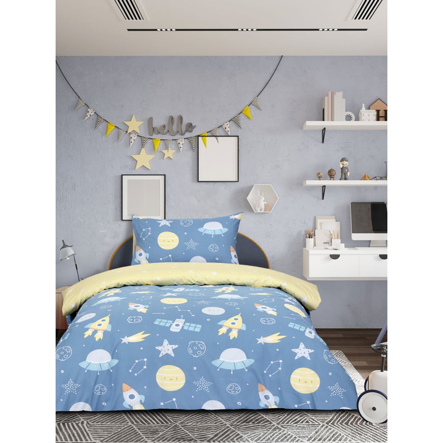 Kocoon Kids Σετ Σεντόνια Μονά - Space    (2 x 160x260   52x72)