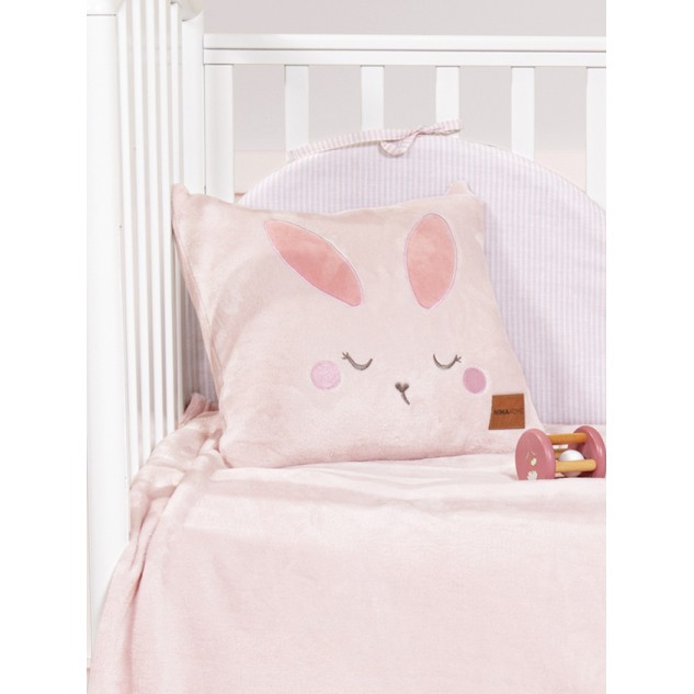Nima Bebe Διακοσμητική Μαξιλαροθήκη 40x40 - Bunny Ροζ