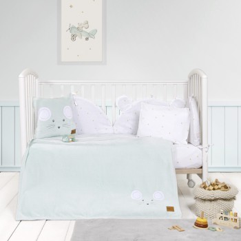 Nima Bebe Κουβέρτα Κούνιας 110x150 - Mouse Γαλάζιο