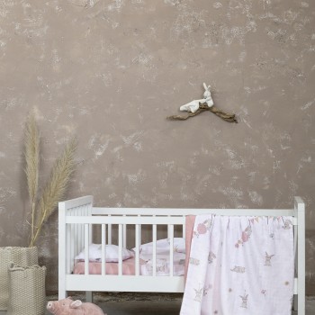 Nima Bebe Σετ Σεντόνια Κούνιας - Bunny Love Ροζ, Λευκο   (2 x 120x170   30x40)