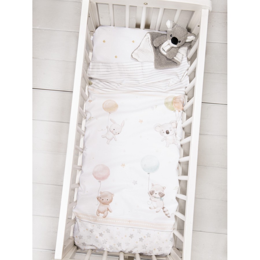 Nima Bebe Σετ Σεντόνια Λίκνου - Jouer Πολύχρωμο   (2 x 70x110)