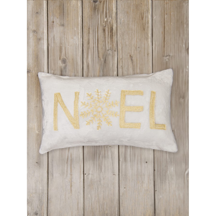 Nima Home Διακοσμητική Μαξιλαροθήκη 35x55 - Noel Λευκό, Χρυσό