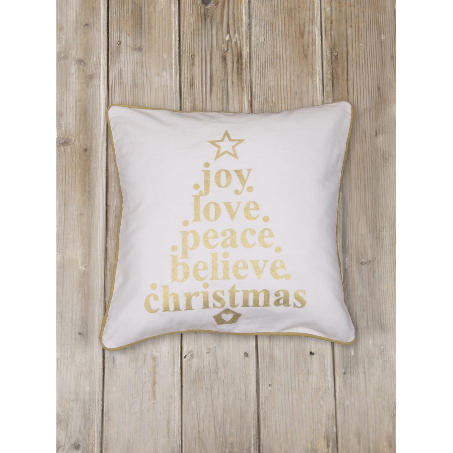 Nima Home Διακοσμητική Μαξιλαροθήκη 45x45 - Peace Λευκό, Χρυσό